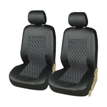 Imagem de Mandark 4 peças de capa de assento de carro, conjunto completo de protetor de assento de veículo de couro PU, à prova d'água, assentos dianteiros automotivos e acessórios de proteção de banco