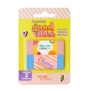 Imagem de Borracha Good Vibes Azul e Rosa - Leo&Leo
