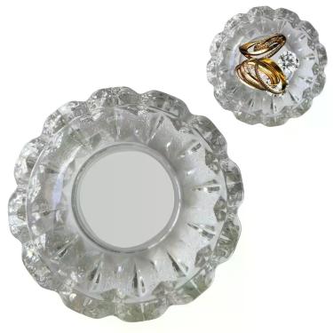 Imagem de 2 Porta Jóias Cinzeiro Redondo de Vidro Cristal Luxo Multiuso 12cm - R