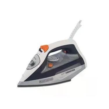 Imagem de Ferro de Passar a Vapor Black Decker FX3100 com Sistema Antigotejamento - Branco e Cinza