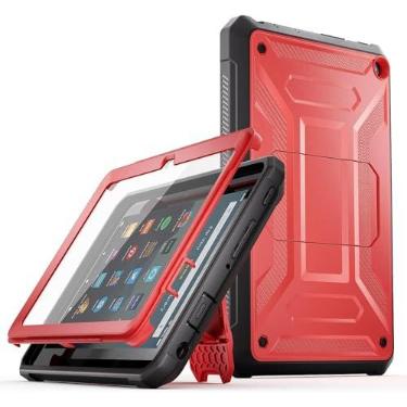 Imagem de Capa de tablet para tablets de 11 polegadas lançado em 2023, não serve para tablets iPad TCL de 11 polegadas, capa infantil leve à prova de choque com suporte protetor de tela - vermelha