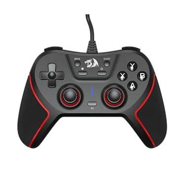 Imagem de Controle Gamer Redragon Ephemera USB com Hall Effect, 19 Botões, Vibração Dupla, X-Input e D-Input, Preto e Vermelho G713
