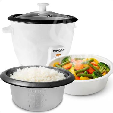 Imagem de Panela Elétrica de Arroz 1,3L 127V 400W Antiaderente Tampa de Vidro Fu