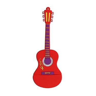 Imagem de 16GB Modelo de guitarra USB 3.0 Flash Drive Pen Drive Pen Drive Pendrive USB Memory Stick Jump Drive Tamanho compacto USB Flash Disk Drive USB 3.0 Stick - Vermelho