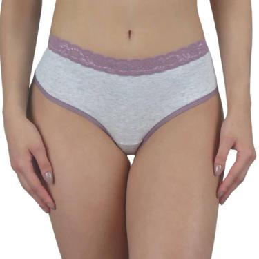Imagem de Kit Calcinha Algodão Feminina Cintura Alta Conforto 5 Und - Upy Store,