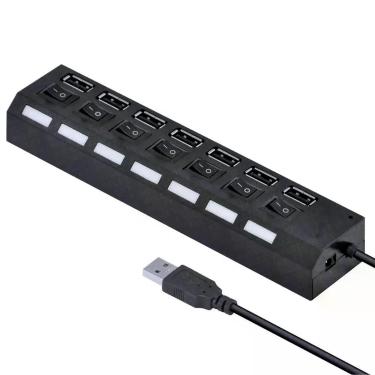 Imagem de Hub Usb 7 Portas 2.0 Pendrive Tv Mouse Teclado Adaptador Top - Correia