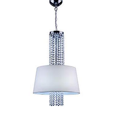 Imagem de Pendente Athenas 3 Luzes E27 Cúpula de Tecido, LLUM Bronzearte, 37002, 315W, Branco, 46cm