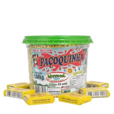 Imagem de Paçoquinha Quadrada Embrulhada Manamel Pote 52 Unidades 1,04kg