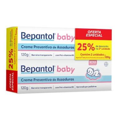 Imagem de Pomada para Assaduras Bepantol Baby, 2 Unidades de 120g | Hidrata a Pele do Bebê, Com Pró-Vitamina B5, Barreira Protetora