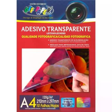 Imagem de Papel Fotografico INKJET A4 Transparente Adesivo 150G - OFF Paper