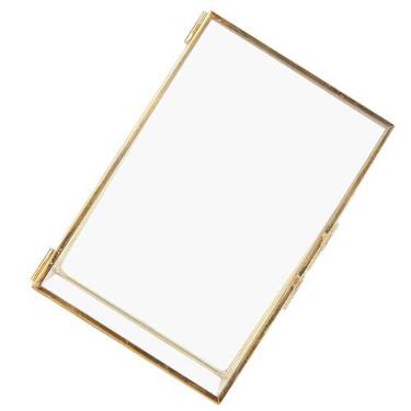 Imagem de Aoresac Suporte para Porta-retratos de Mesa de Metal Vidro retrô Latão, Vertical na Tela Cavalete, Porta-retratos Antigo para Fotos 4 * 6 Polegadas ((Faça um pedido 10,2x15,3cm) (tradução)
