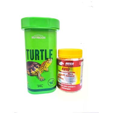 Imagem de Ração Turtle Nutricon 270g + Micro camarão Aviu 60g