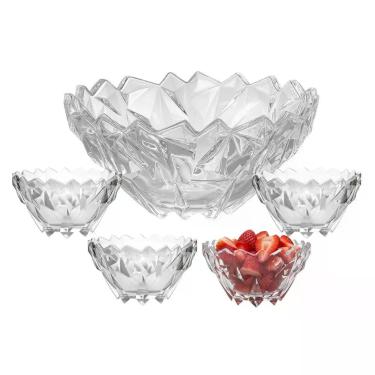 Imagem de Jogo de Sobremesa Conjunto 4 Bowls Tigelas Potes Transparente Rocks 23