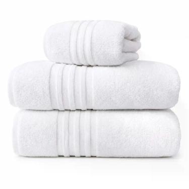 Imagem de Kit 4 Toalhas de Piso Lufamar Imperial 50x80 Branca Hotel Cor:Branca, 