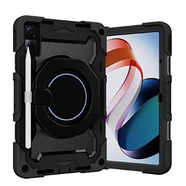 Imagem de Capa de silicone de grau militar para Xiaomi Redmi Pad SE 11'' 2023, suporte giratório de 360° com capa protetora de corpo inteiro à prova de choque, capa de tablet resistente para crianças com alça