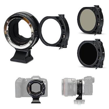 Imagem de JJC Adaptador de lente de câmera para Canon EF para kit de montagem RF com filtro UV ND CPL