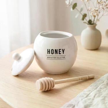 Imagem de Meleira 350ml Hauskraft Manhattan Porcelana Sofisticada Com Colher Mad