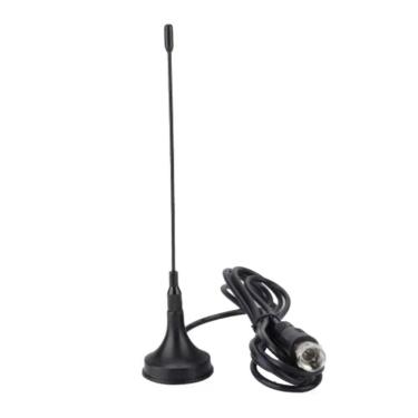 Imagem de Antena Interna UHF Digital HD Multivisão para TV com Cabo Coaxial 1.5 Metros Base Magnética Preto