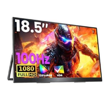 Imagem de Bettdow Monitor Portatil 18,5'', FHD 1080P Monitor Portátil Conectado Com USB C Dupla/HDMI, IPS Extensor De Tela para Notebook com VESA, Plug and Play
