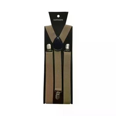 Imagem de Suspensórios Masculinos De Cor Sólida Com Alças Para Calças, Camisas, 