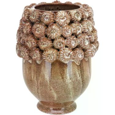 Imagem de Vaso Decorativo Enfeite Casa Cerâmica 28x21x21cm Amarelo