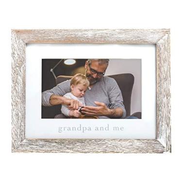 Imagem de Pearhead Porta-retrato rústico Grandpa & Me Keepsake, moldura de gênero neutro, decoração de berçário de parede, presente para pai ou avô, madeira envelhecida