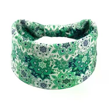 Imagem de Bandana Boho Mandala para Mulher - Faixa de Cabelo Elástica e Absorven