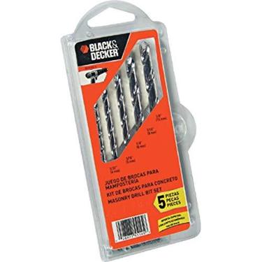 Imagem de BLACK+DECKER Jogo de Broca para Furar e Parafusar, com 5 peças, Ideal para Furadeira e Parafusadeira, Modelo BD0090CS