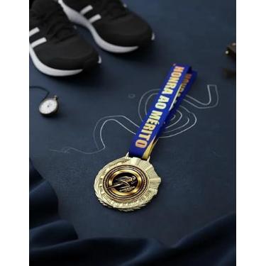Imagem de Medalha Para Corrida de rua Premiação De Campeão 6cm Com Cordão Honra ao mérito Kit 5 peças