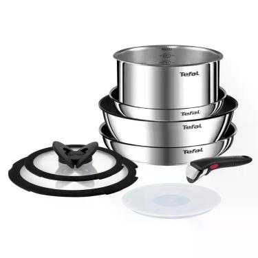 Imagem de Jogo de Panelas Tefal Inox Fundo Triplo 4 Peças Ingenio, Inox, 4 peças