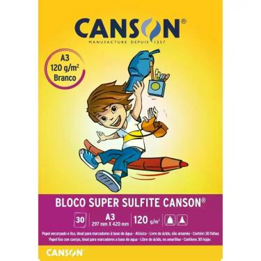 Imagem de Bloco para Educacao Artistica Liso Infantil A3 120G 30FLS Bloco - Cans