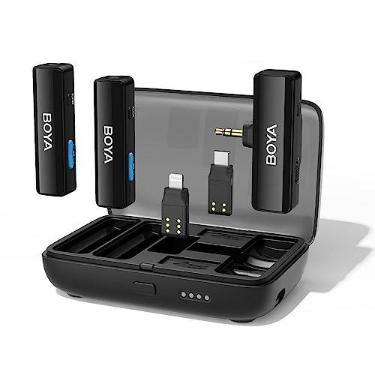 Imagem de QCYDOBRASIL Sistema de Microfone Wireless B.oyalink Lapela Multi Compatível 2.4GHz Sistema de Canal Duplo Modo Mono/Estéreo Selecionável Gravações de Áudio Profissionais Streaming - No Brasil