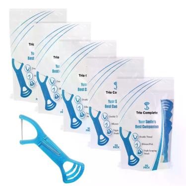 Imagem de Kit de Cuidados Dentários ST 3 em 1 com Fio Dental, Palito e Raspador 
