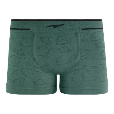 Imagem de Cueca boxer Infantil sem Costura Dinossauro Verde - Zee Rucci, GG
