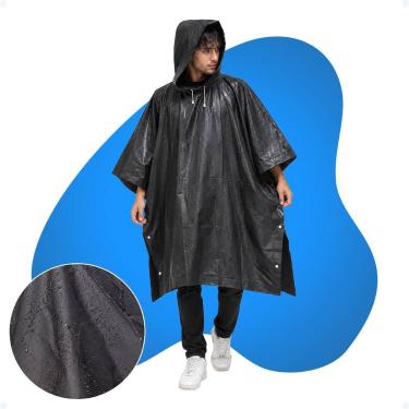Imagem de Capa De Chuva Reforçada Resistente Impermeável Estilo Poncho - Hxt