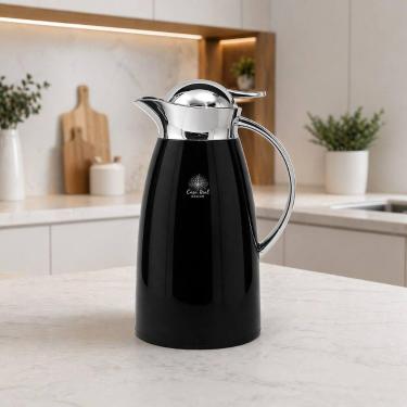 Imagem de Garrafa Térmica Cromada 1 Litro Com Tampa Alavanca Para Café Chá - Pre