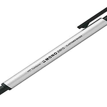 Imagem de Caneta Borracha Mono Zero Ponta Redonda, Branco/Negro, ø 2.3 mm, Tombow, 57305