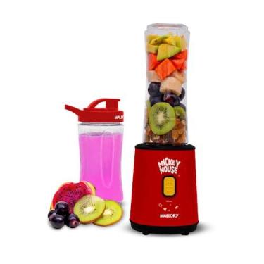 Imagem de Liquidificador Individual Mallory Mickey Mouse - 2 Copos: 400ml e 600 ml, 300W de potência, Pés antiderrapantes, Comprimento do cabo de 122cm - 220V