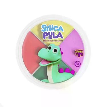 Imagem de Massinha Infantil Estica e Pula 20g Dinossauro 3825 Elástica Atóxica Criativa Gelelé