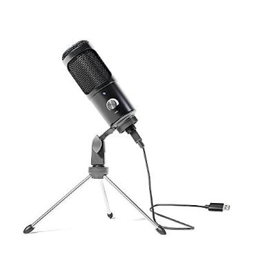 Imagem de Microfone USB com tripé TalkWorks – microfone externo para computador – jogos, streaming, reuniões, podcasts, gravação e mais – ajustável e portátil com cabo USB incluído, preto, 04993