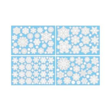 Imagem de Adesivos De Janela Em Forma De Floco De Neve 137pcs 4 Folhas/Conjunto 