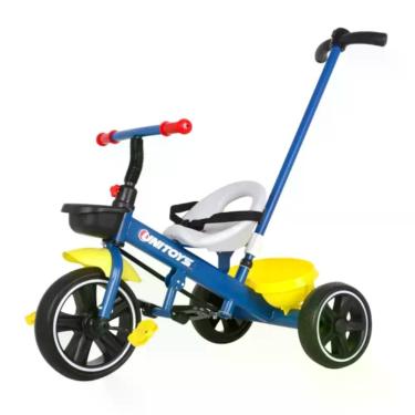 Imagem de Triciclo com Empurrador Azul Brinquedo Infantil Unitoys - 3335