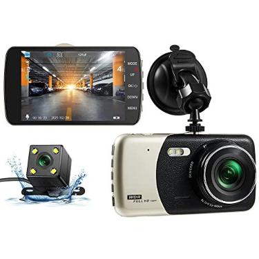 Imagem de Câmera de carro IPS de 10 cm com lente dupla para carros filmadora DVR 24H estacionamento câmera veicular Full HD 1080p caixa preta Dvrs