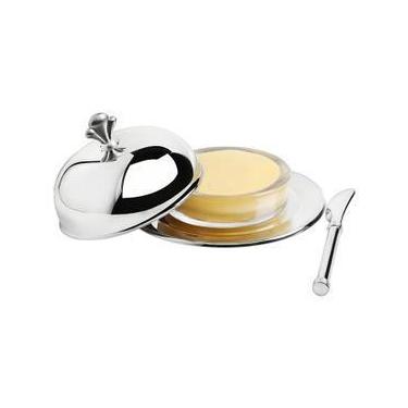 Imagem de Manteigueira redonda argento c/ espátula aço inox - brinox