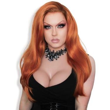 Imagem de YAPOKCDS Peitoral de silicone forma seios falsos gola redonda estilo taça CDEG para drag queen cosplayer, Marrom, D CUP Soft Cotton Filled