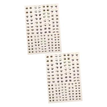 Imagem de HEMOTON 2 Folhas De Adesivos Para Os Olhos Artesanais Para Crianças Olhos Decalques De Água Bonecos Decalques Para Os Olhos Acessórios De Playset Adesivos Autoadesivos Para Os