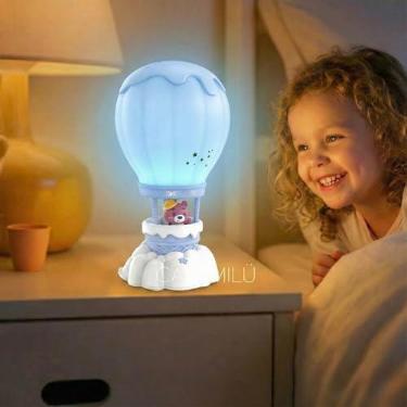 Imagem de Luminária Infantil Balãozinho AZUL de Mesa Led Recarregável sem Fio CASAMILU | Abajur Dimerizável Portátil, Luz Noturna Infantil para Quarto Bebê, Criança, Amamentação e Presente Criativo