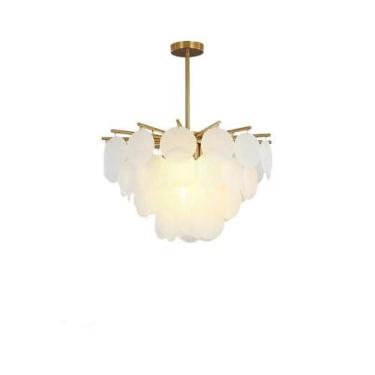 Imagem de Lustre de cristal estilo nórdico para sala de estar, iluminação moderna e minimalista para restaurante, versátil para escritório e quarto, luminária de vidro bolha famosa na internet (60cm)