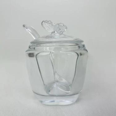 Imagem de Açucareiro de Vidro com Colher Butterfly Transparente Wolff
