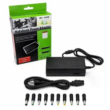 Imagem de Carregador de Notebook Universal 12V a 24V 120W Bivolt Automático com 8 Plugs e Cabo AC MDM